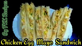 Chicken Egg Mayo Sandwich Recipe by Frakhanda ka Kitchen  How to make chicken sandwich [upl. by Eeniffar388]