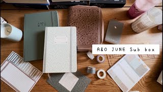 ArcherandOlive JUNE sub box  Pens Notebooks Ruler Washi Pouch [upl. by Feer215]