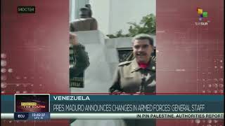 Venezuela Pres Maduro announces changes in armed forces general staff [upl. by Nosnaj]