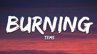 Tems  Burning Lyrics [upl. by Aneetsirk]