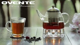 Ovente FGA61T Heat Tempered Teapot with Tea Infuser and Warmer 61 oz Glass [upl. by Brunelle534]