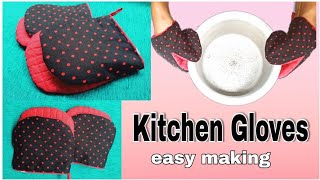 How to make kitchen gloves at home oven mitt tutorial  sewing tutorial diy [upl. by Ummersen398]