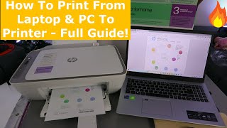 How To Print From Laptop amp PC To Printer  Full Guide [upl. by Reyna121]