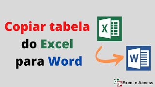 Excel para Word Como Colocar Tabela do Excel no Word [upl. by Robinet]