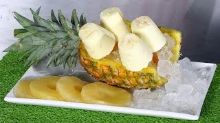 Receta Paletas de piña colada [upl. by Ileak143]