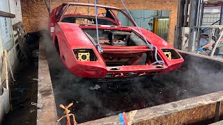 Chemical Dipping a 1972 De Tomaso Pantera to remove all the paint and rust [upl. by Ecylahs]