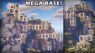 MINECRAFT How to Build a MEGA BASE Tutorial TIMELAPSE [upl. by Elleirad]