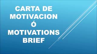 Carta de motivacion o motivations brief para voluntariado alemania [upl. by Onida]