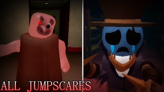 PiggyEXE Todos os Jumpscares do Capítulo 1  Roblox Piggy [upl. by Eeldivad]