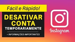 Como DESATIVAR o INSTAGRAM Temporariamente  Fácil e Rápido [upl. by Fornof726]