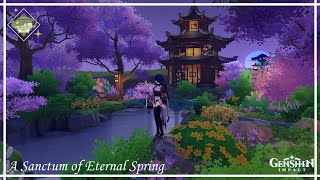 🌸A Sanctum of Eternal Spring🌸 Silken Courtyard Sakurazaki Island  Serenitea Pot Genshin Impact [upl. by Mena]