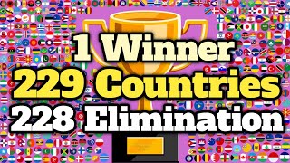 229 Countries amp 228 Elimination Marble Race Tournament in Algodoo  World Marble Race [upl. by Tedmund993]