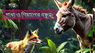 Bengali Moral Story  A Donkey And A Fox  ঈশপের গল্প  Ishoper Golpo  Aeshope Bengali Story [upl. by Cornell]