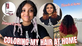 Coloring My Hair at Home  Bleaching  Paradyes Hair Highlighting Kit  Ruby Wine [upl. by Mraz975]