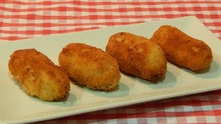 Receta de croquetas cremosas de pechuga de pollo [upl. by Oehsen]