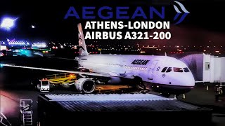 Aegean Airbus A321200  ATHLHR  Economy [upl. by Ehsom192]