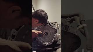 how to fix oil pan leak carrepairexpert carbodyrepair mechanic shorts automobile ppf [upl. by Ahsiniuq]