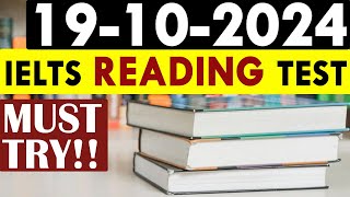 IELTS Reading Test 2024 with Answers  19102024 [upl. by Seniag]