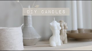 How To Make Handmade Scented Candles With Mould  DIY Soy Wax Candle Tutorial [upl. by Bonnice130]