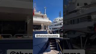 Conor McGregor greets his fans from his yacht in Puerto Banus mcgregor fans puertobanùs [upl. by Enela]