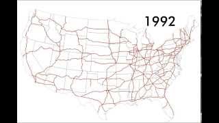 US Interstate highway system time lapse [upl. by Mcgannon]