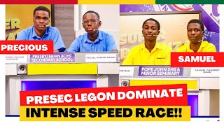 Wow 🤯 Presec Legon and Pope John SHS In Hottest Speed Race 🫳🔥NSMQ QUARTERFINALS [upl. by Eniak]