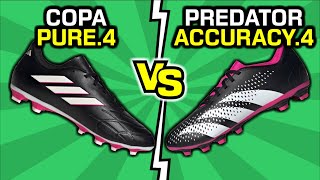 Só muda o VISUAL 😱  Análise chuteira campo Adidas Copa Pure4 FG e Predator Accuracy4 FG [upl. by Eimirej678]