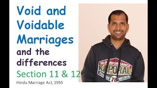 Void and Voidable Marriages  Sec 11 amp 12 of Hindu Marriage Act 1955 [upl. by Opportina]