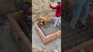 Steel bar installation for pile cap and stump column of villa project [upl. by Rosena358]