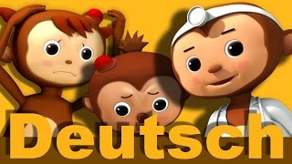 Fünf Kleine Äffchen Hüpfen Auf Dem Bett  Teil 2  Kinderlieder  LittleBabyBum [upl. by Hunley26]