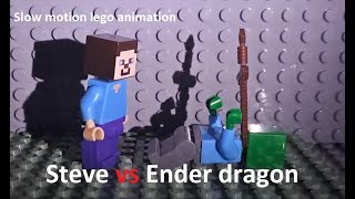 Lego minecraft stop motion animation story Steve vs ender dragon lego minecraft jikan [upl. by Nnaecyoj]