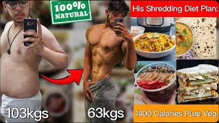 40kg LOST Krish Got Shredded Eating Maggie  Pure Veg 100 Natural  Diet Plan Revealed [upl. by Bugbee126]