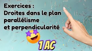 exercices corrigés sur droites dans le plan parallélisme et perpendicularité 1ac [upl. by Leora]