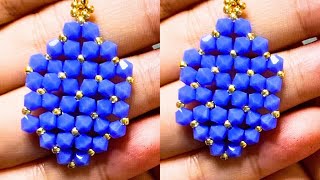 Beaded earrings tutorial easy with bicone 4mm amp seed beads 110 step by step howto beads [upl. by Bull]