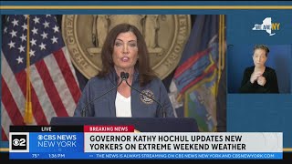 Gov Kathy Hochul update on flooding severe weather in New York [upl. by Ailgna267]