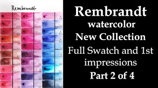 Rembrandt Watercolor  NEW Collection swatch and first impressions part 2 of 4 [upl. by Demetra999]