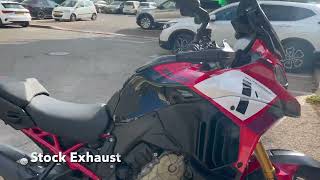 Ducati Mulltistrada V4 Pikes Peak Stock Exhaust Vs Full System Akrapovic [upl. by Mcarthur]