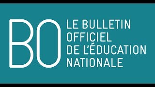 le bulletin officiel documents du professeur [upl. by Anerres667]