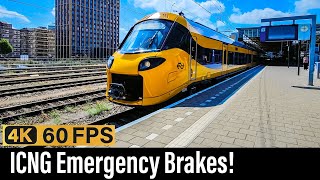 Train Cab Ride NL  ICNG Emergency Brakes  Rotterdam  Breda  Eindhoven  ICNG  August 2023 [upl. by Mauricio]