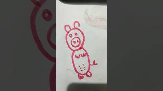 One circle Peppa pig littlepig pinkpig artist kidsvideo drawingtutorial [upl. by Allenrad]