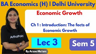 Lec 3  Economic Growth amp Business Cycles  Facts of Economic Growth  BAH Economics Sem 5 DU [upl. by Prisca]