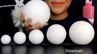 ASMR REFROZEN SNOWBALLS ICE EATING JUST BITES 1546 [upl. by Jemmy539]