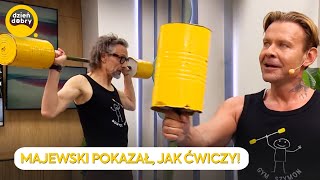 Majewski uczył Dawida Wolińskiego podnosić sztangę 💪😅  Dzień Dobry TVN [upl. by Anirtep]