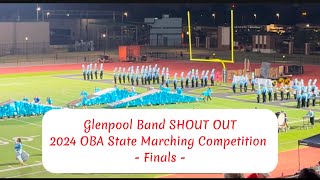 Glenpool Band SHOUT OUT 2024 4A State Marching Competition Finals [upl. by Rawdin]