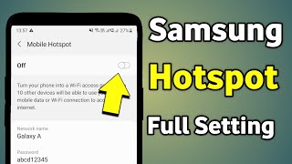 Samsung Hotspot Ki Setting  Hotspot Settings Samsung  Samsung Ka Hotspot Kaise On Karte Hain [upl. by Anelrac766]