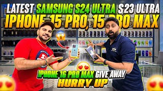 iPhone Price in DUBAI  S24 Ultra price in dubai  iPhone 15 price in dubai  16 PRO MAX GIVEAWAY [upl. by Eednus676]