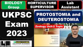 UKPSC  HORTICULTURE SUPERVISOR  Lab Assistant  Biology Group  PROTOSTOMIA and DEUTEROSTOMIA [upl. by Hebner]