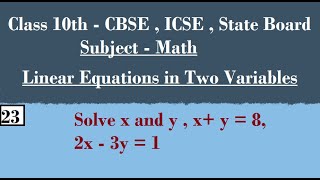 Solve x and y  x y  8 2x  3y  1 [upl. by Barris]