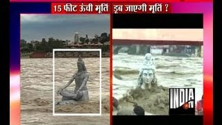 Lord Shiva Idol Washed Away in Rishikesh  India TV [upl. by Einhpad]