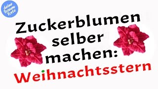 Zuckerblumen selber machen Weihnachtsstern  Tortendeko [upl. by Innoc]